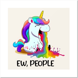 Ew, People... Funny Unicorn Rainbow Posters and Art